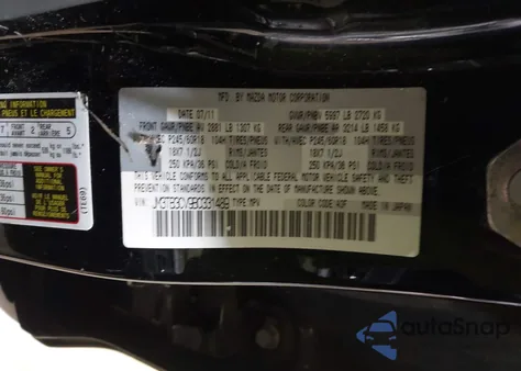 2011 Mazda Cx-9 Touring z USA, uszkodzony, nr VIN JM3TB3CV9B0331489